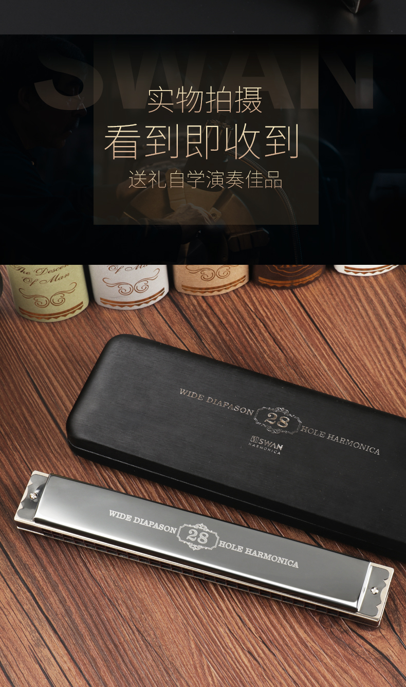 Harmonica dành cho người lớn chuyên nghiệp Đàn ông và phụ nữ Âm nhạc đa âm 28 lỗ Accordion Người mới bắt đầu Nhạc cụ nâng cao - Nhạc cụ phương Tây kèn saxofon