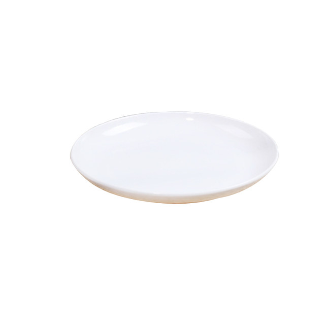 Flat plate melamine plastic white round fast food barbecue