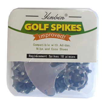 ເກີບກ໊ອຟ 18 pcs/box spikes FJ spiral fast shoe golf spikes with hole in middle and short tooth resistant to wear