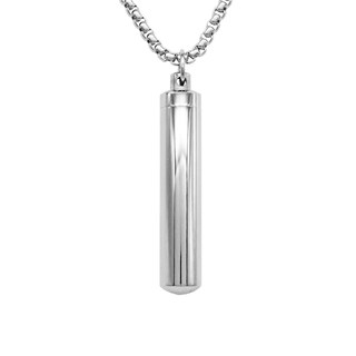 Openable cylindrical stainless steel large capacity amulet