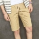 Quần short trung niên và cao tuổi Đàn ông trung niên cotton năm quần cha đi biển mùa hè quần cỡ lớn quần thô nam
