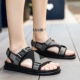 Giày sandal nam thanh niên vải bạt đi giày nam mang một từ kéo dép nam ra giày thời trang kéo giày sandal nam