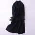 Hangfan cashmere áo khoác nữ hai mặt 100% len dài Slim 2018 thu đông mới phiên bản cao cấp Hàn Quốc Áo len lót đôi