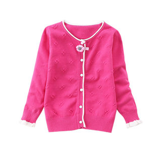 Western style thin knitted sweater for big children and little girls