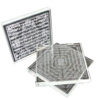 Double-sided crystal carved dragon king liberation and mani's bond