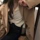 [ELINASEA] Xiaohai tự chế mùa xuân Hàn Quốc cổ điển năm nút dài tay áo mỏng chạm đáy áo len nữ X áo len đỏ Đan Cardigan