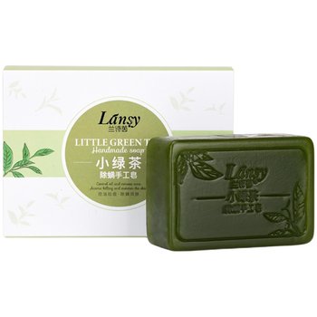 Lan Shiyin Anti-mite Soap ສະບູສີຂຽວນ້ອຍ ສະບູລ້າງຫນ້າ ສະບູ່ຮັກສາສິວ Matcha Soap Bath Handmade Soap Non-Sea Salt Soap