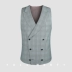 FULL MONTY màu xám nhạt wales hoàng tử kẻ sọc phù hợp với áo len kinh doanh thời trang vest mỏng nam - Dệt kim Vest cardigan nam  Dệt kim Vest