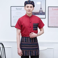 Красная шапка, фартук, короткий рукав