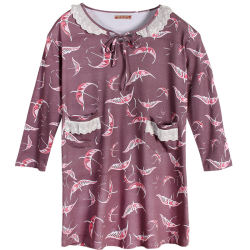 Plus size nightgown ຂອງແມ່ຍິງດູໃບໄມ້ລົ່ນຝ້າຍແຂນຍາວທີ່ມີໄຂມັນບວກກັບຂະຫນາດຝ້າຍບໍລິສຸດເດັກຍິງໄຂມັນ 200 ປອນວ່າງຊຸດນອນຂະຫນາດໃຫຍ່ພິເສດ