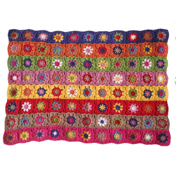 Liangben handmade crochet striped daisy wool blanket crochet flower blanket hand crochet blanket sofa blanket bed cover cloth sofa towel