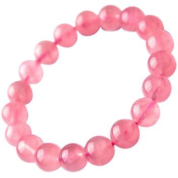 Madagascar Rose Quartz Bracelet Horse Pink Hibiscus Stone Pink Crystal Single Circle Loose Beads Pink Crystal Beads Bracelet for Women