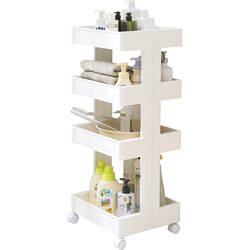 Storage Rack for Bedroom, Modern Minimalist Room Floor-Standing Storage Rack, Multi-Layer Shelf, Bedside Trolley, Mobile Storage Rack
