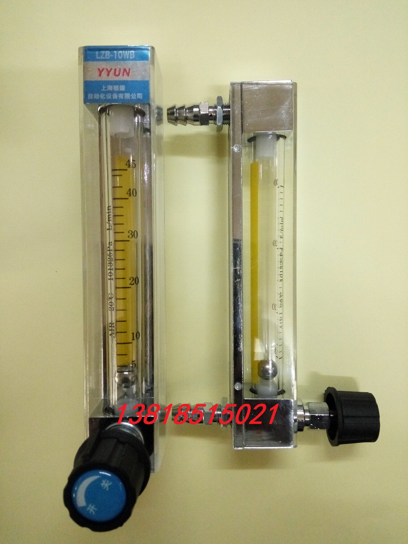Glass Rotameter LZB-10WB 3-30L min Gas Flowmeter