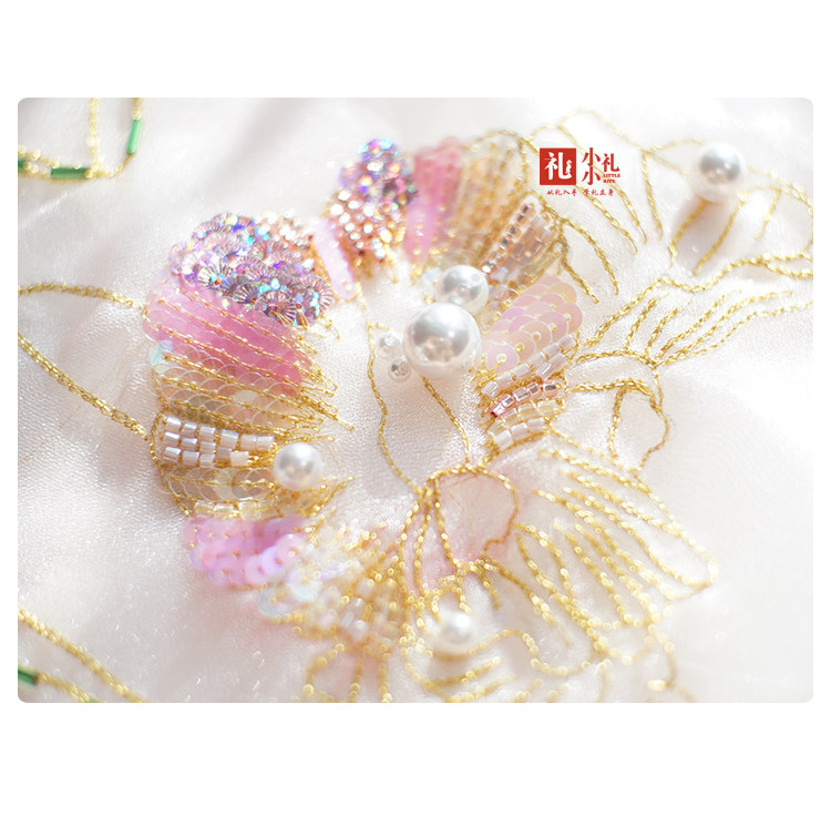 Custom submerged white round Baozaki urea imitation pearl embroidery handmade diy jewelry accessories perforated loose beads super bright