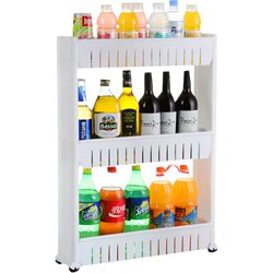 Kitchen Movable Gap Storage Rack with Wheels, Bathroom Storage Shelf, Gap Organizer