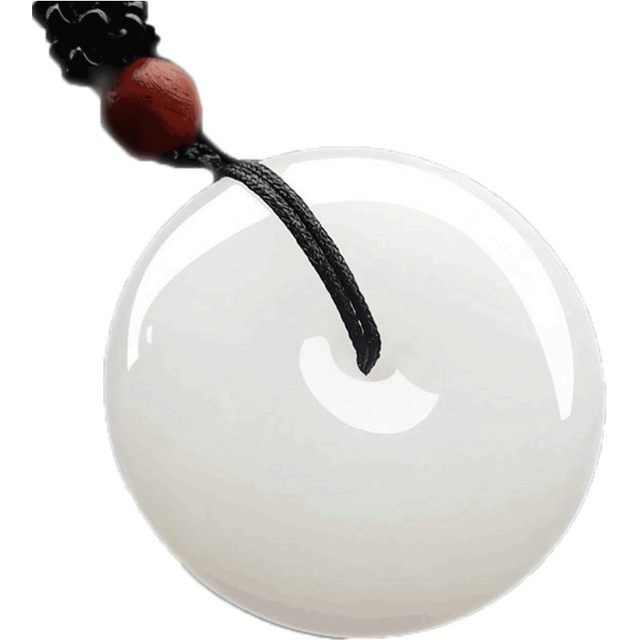 Peace button jade pendant white jade baby necklace jade pendant