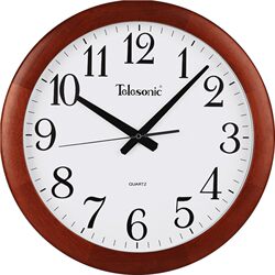 Telesonic/Uranus Silent Solid Wood Wall Clock for Study, Living Room, Meeting Room, Vintage and Elegant Chinese Style Clock