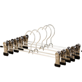 30-pack ຂອງຄົວເຮືອນໂລຫະ trouser rack trouser hanger ເຄື່ອງນຸ່ງຫົ່ມທີ່ບໍ່ແມ່ນ slip trouser clip clothes hanger skirt clip ຮ້ານຄ້າເຄື່ອງນຸ່ງຫົ່ມ trouser clip ການຂົນສົ່ງຟຣີ