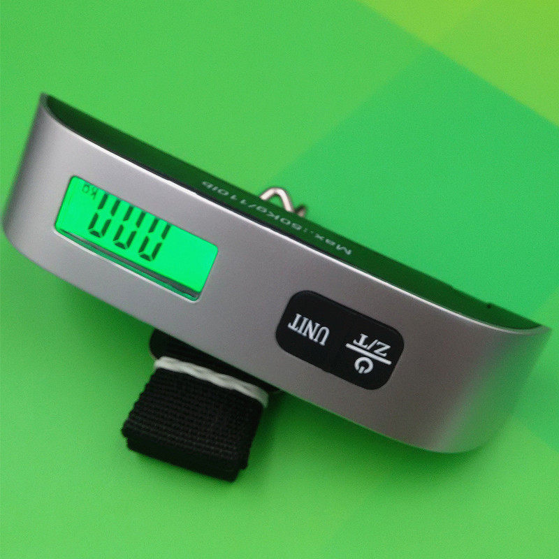 Weiheng electronic scale travel airline hand luggage scale temperature shows 50kg portable mini delivery says 004