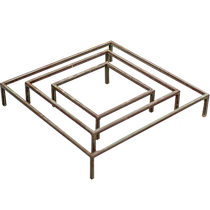 Juhan wrought iron flower pot rack flower tray support rack European style floor-standing square potted plant indoor and outdoor flower stand balcony living room