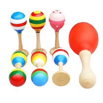 Orff small sand hammer early education for new infants and toddlers baby grasping training rattle sand ball wooden sand egg enlightenment music