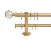 GAFUHOME American light luxury crystal decorative head retro black gold curtain rod single and double Roman rod installation