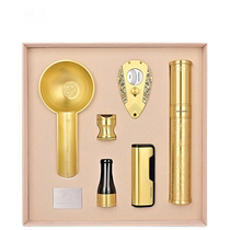 CIGARLOONG cigar lighter ashtray cigar humidifier tube cigar scissors metal six-piece set