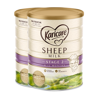 新西兰进口karicare可瑞康幼儿配方绵羊奶粉2段6-12个月900g*2罐