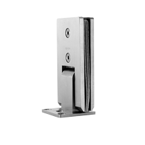 Frameless tempered glass door hinge 180 degree 304 stainless steel extended bathroom clip hinge accessories shower room hinge