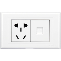 Chint switch socket NEW5G two positions one plug and one computer type 118 elegant white small five holes
