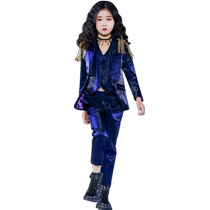 Childrens suit three-piece suit 2024 new girls suit suit Korean version for older children model catwalk fashion performance clothes