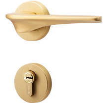 Yagu light luxury modern door lock indoor bedroom door lock solid wood split door lock simple golden silent door lock