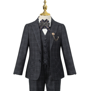 儿童西装套装男童礼服模特走秀花童小西服主持人钢琴演出服正装冬