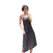 Floral suspender long skirt summer 2021 new sexy temperament slim v-neck inner Sanya beach vacation dress