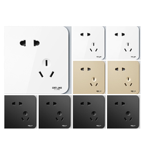 Delixi official flagship store network switch socket one open five-hole air conditioning wall panel USB power supply 887 gold and silver