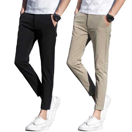 Летние тонкие повседневные брюки в корейском стиле, модные брюки с девятью точками