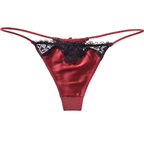 T-string female sexy ice silk seamless underwear European and American low-waisted light and tempting transparent summer thin crotch pure cotton