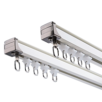 Curtain aluminum alloy thickened curved track track straight track double track single track Roman pole white double pole black single pole
