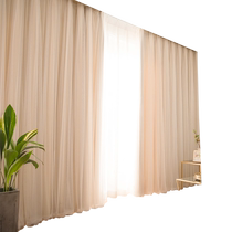 Cloth and gauze integrated double-layer blackout curtains for bedroom girls Internet celebrity princess style ins light luxury French hook type