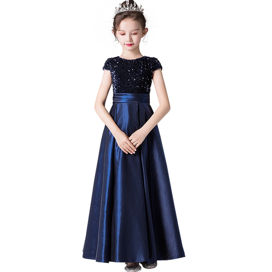 儿童钢琴演奏礼服高端女公主演出礼服裙女童主持表演演出服中大童