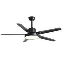 Large wind ceiling fan lamp industrial commercial silent black retro bedroom fan lamp home living room fan lamp integrated