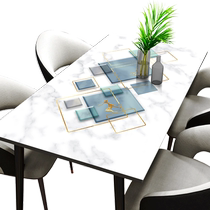 Q-elastic silicone table mat Nordic style marble tablecloth waterproof and oil-proof no-wash anti-scalding coffee table light luxury and high-end feel