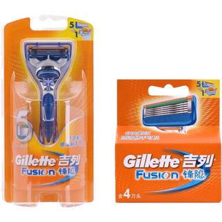 吉列锋隐剃须刀含4刀片 gillette fusion锋速5男士手动剃须刀正品