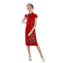 Childrens Improved Cheongsam Girls 2023 Chinese Style Tang Suit Dress Little Girl Chinese Childrens Clothing Performance Costume Summer