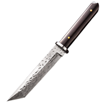 Langzhen Damascus steel knife is a sharp and high-hardness outdoor survival knife with an edge for tactical combat.