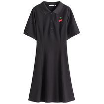 (Long and short style) One-piece plus size womens polo dress for women with summer slimming pear-shaped figure little black dress