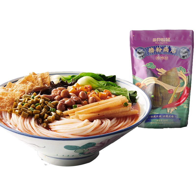 Super value and super famous Liuzhou snail noodles three squirrels