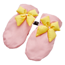 Childrens gloves winter cute and cute bow plus velvet and thickening to keep warm and cold-proof Korean style fashionable and versatile for boys and girls