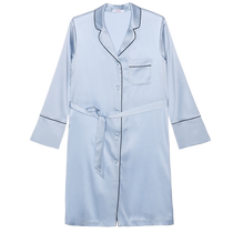 Aimu Spring and Summer Thin Pajamas for Women including Silk Wearable Home Clothes Long Sleeve Mid-Length Shirt Skirt AM445571